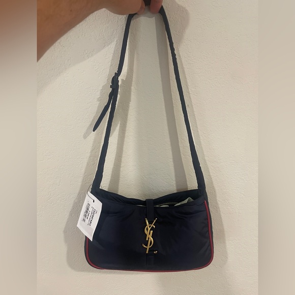 Saint Laurent NEW YSL with tags Navy Blue and Red Econyl Nylon Le 5 A 7 Hobo - Picture 14 of 14